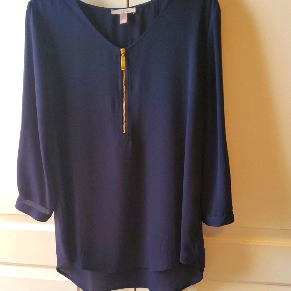 Navy Blue Women's Top by Roz&Ali
